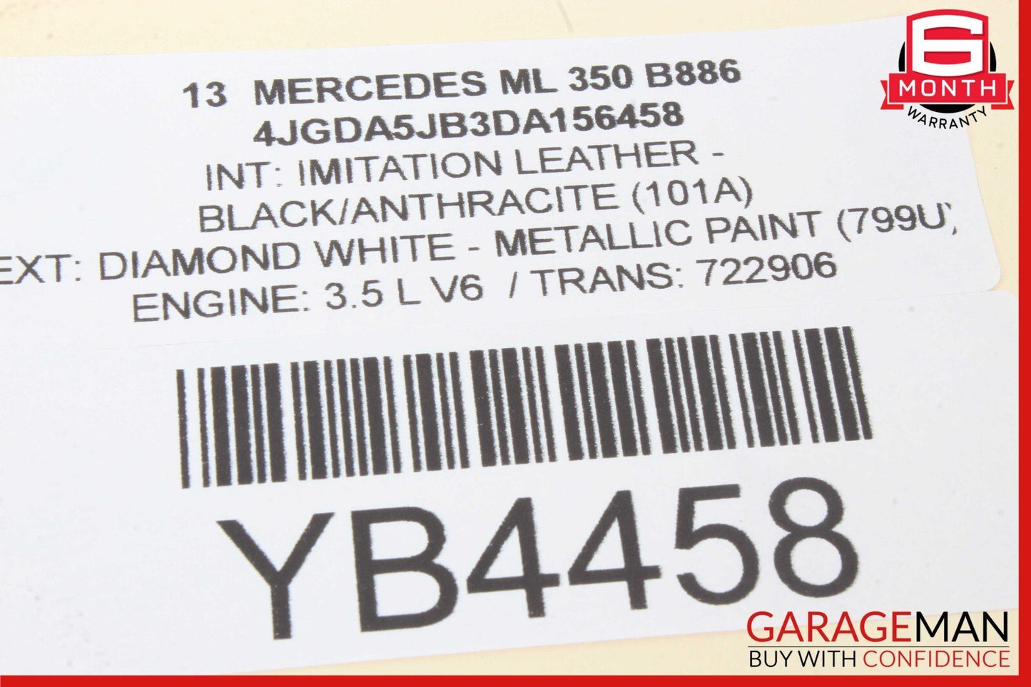 12-19 Mercedes W166 ML350 GL450 Window Regulator Motor Rear Right Side OEM