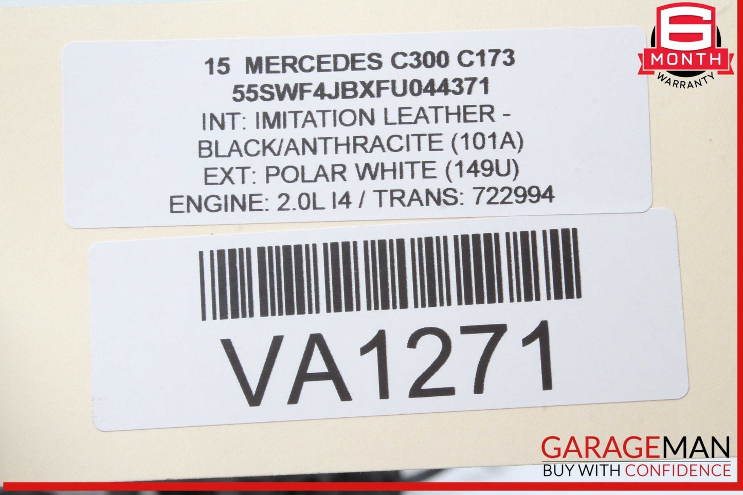 15-20 Mercedes W205 C300 C400 C350e Rear Right Door Lock Latch Actuator OEM