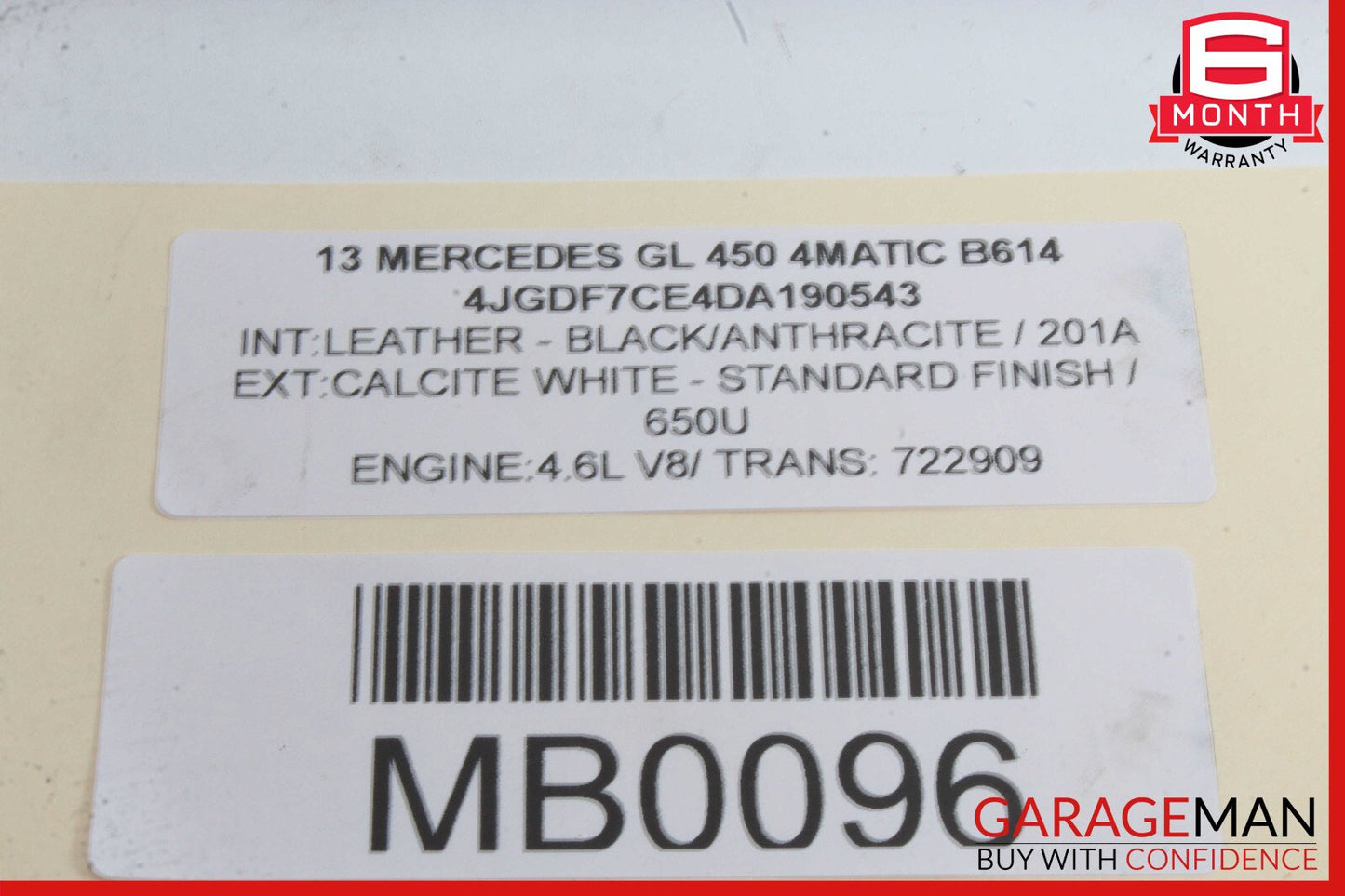11-20 Mercedes X166 GL450 S550 CL550 Left Side Air Intake Hose Duct Pipe OEM