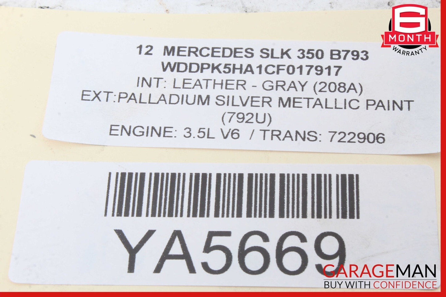 12-16 Mercedes R172 SLK350 Rear Right or Left RWD Driveshaft Drive Axle CV Shaft