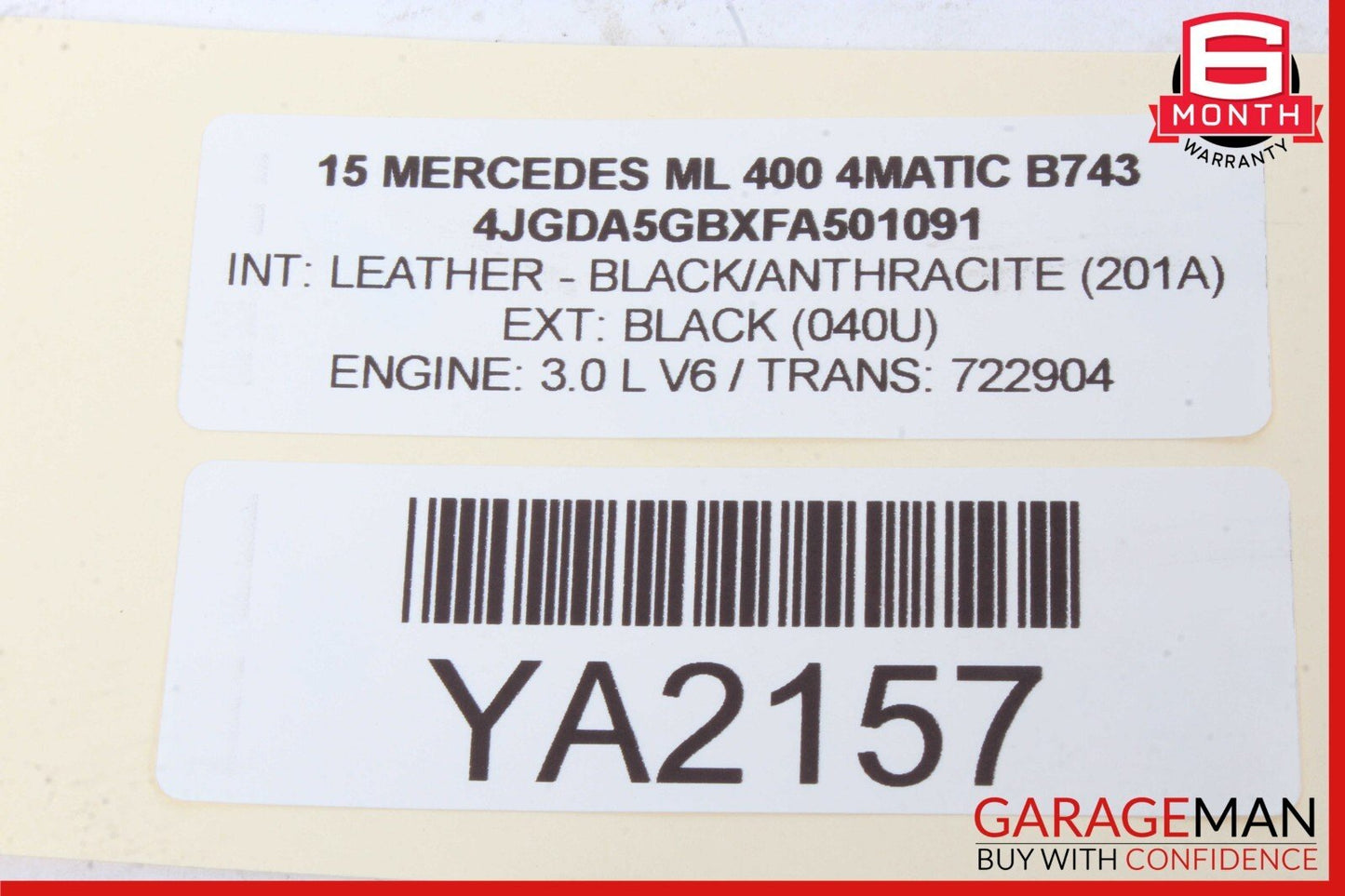 13-16 Mercedes W166 ML400 Trunk Tailgate Release Open Handle w/ Camera OEM
