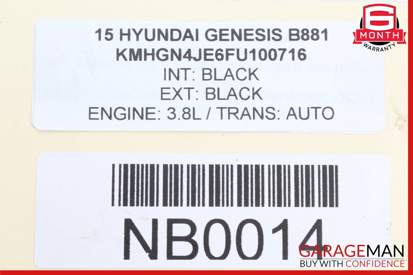 13-16 Hyundai Genesis Front Right Passenger Side Axle Shaft OEM