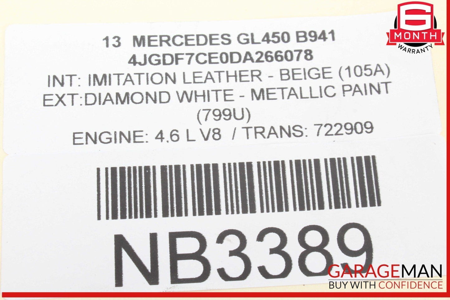 10-17 Mercedes X164 GL450 Rear Bumper Exhaust Muffler Tips Set of 2 OEM