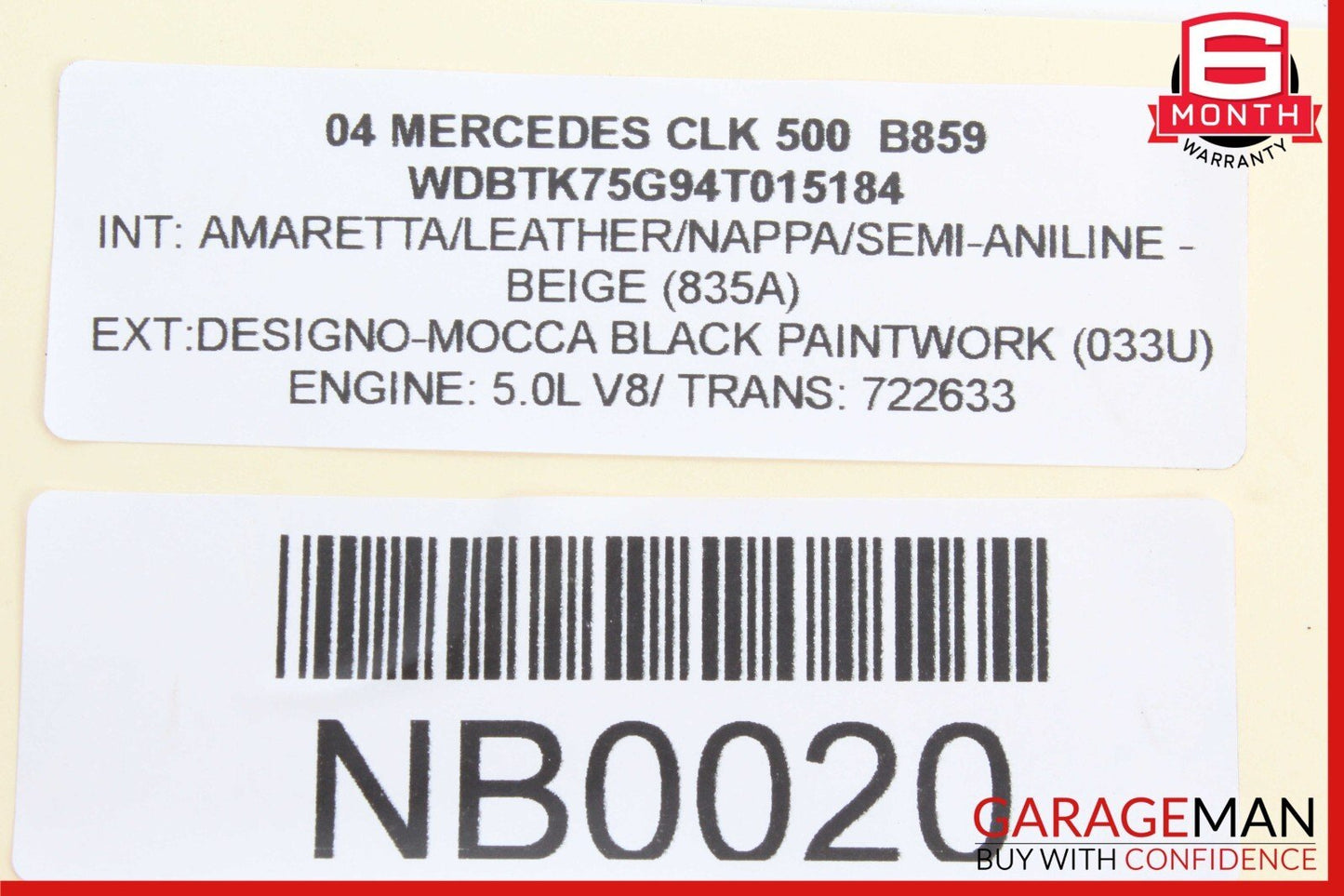 01-09 Mercedes W209 CLK500 C320 Rear Left or Right Side Upper Control Arm OEM