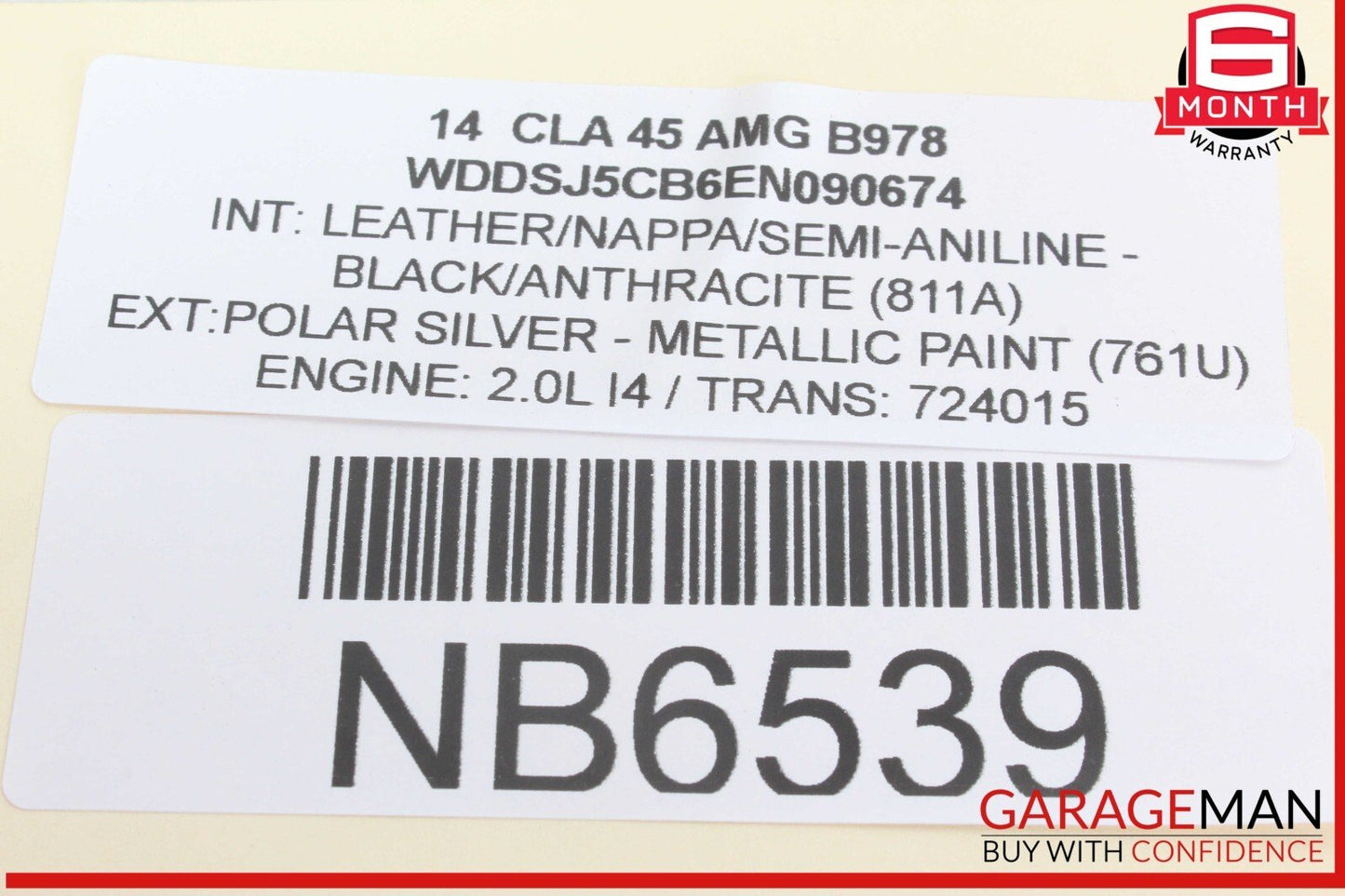 14-20 Mercedes W117 CLA45 AMG Front Left Driver Side Sunvisor Sun Visor OEM