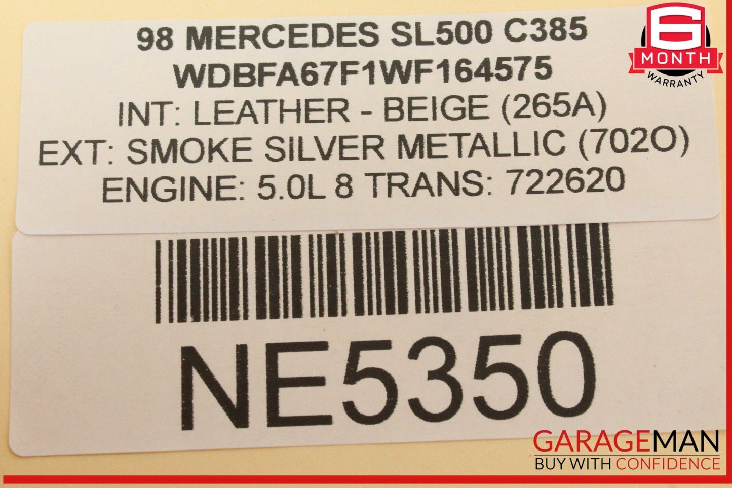 90-02 Mercedes R129 SL500 SL320 500SL Trunk Lock Latch Actuator 1297500384 OEM