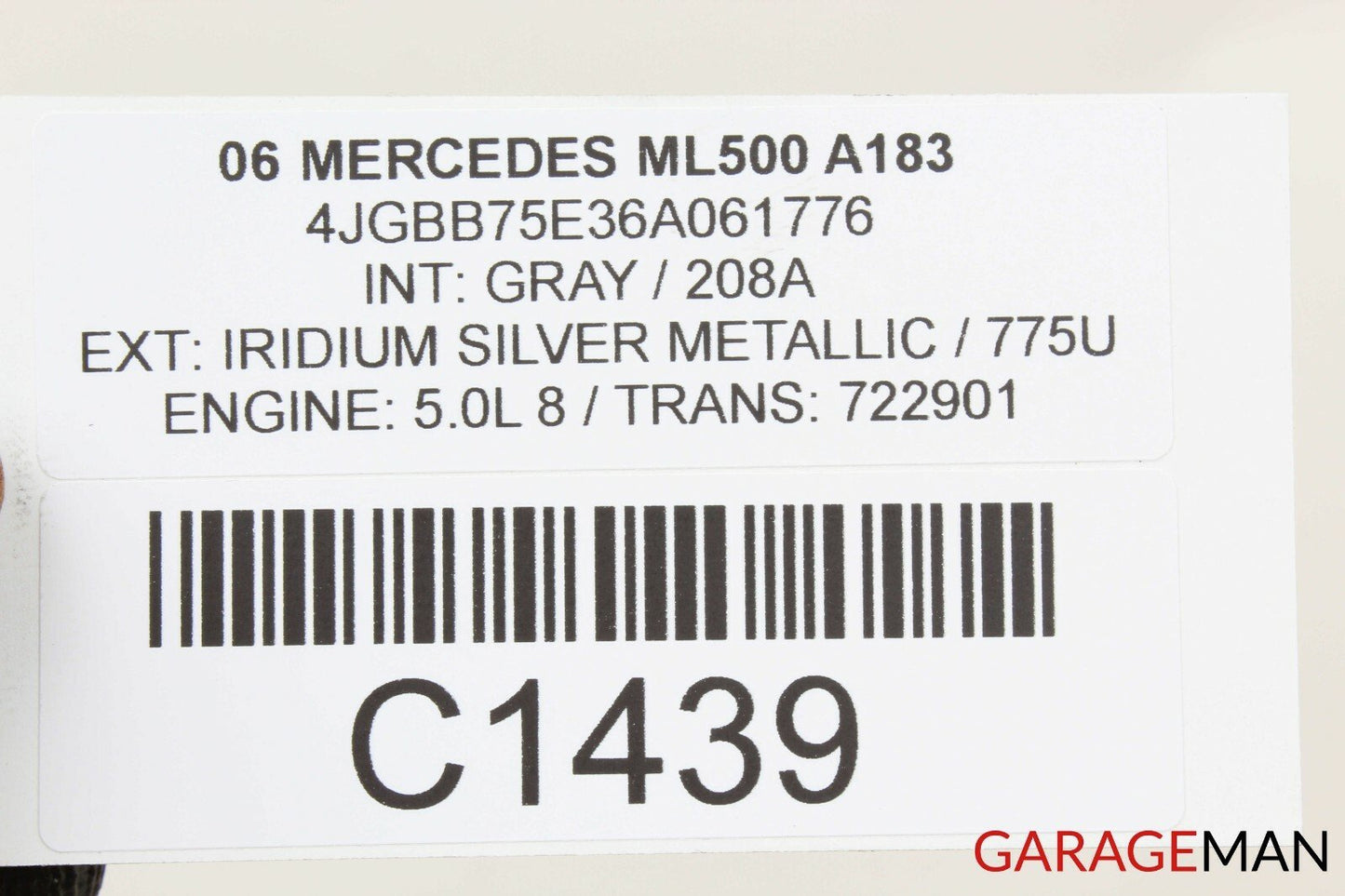 06-11 Mercedes W164 ML500 GL450 Headlight Control Switch Module 1645450304 Gray