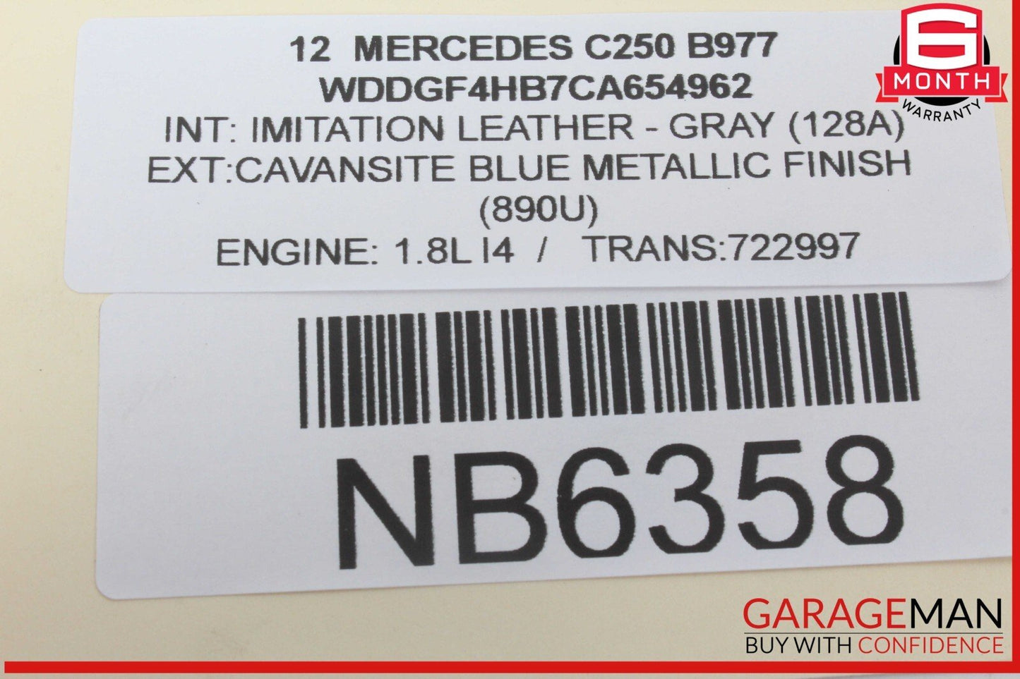 08-15 Mercedes W204 C250 C300 Front Right Passenger Side Dash Airbag
