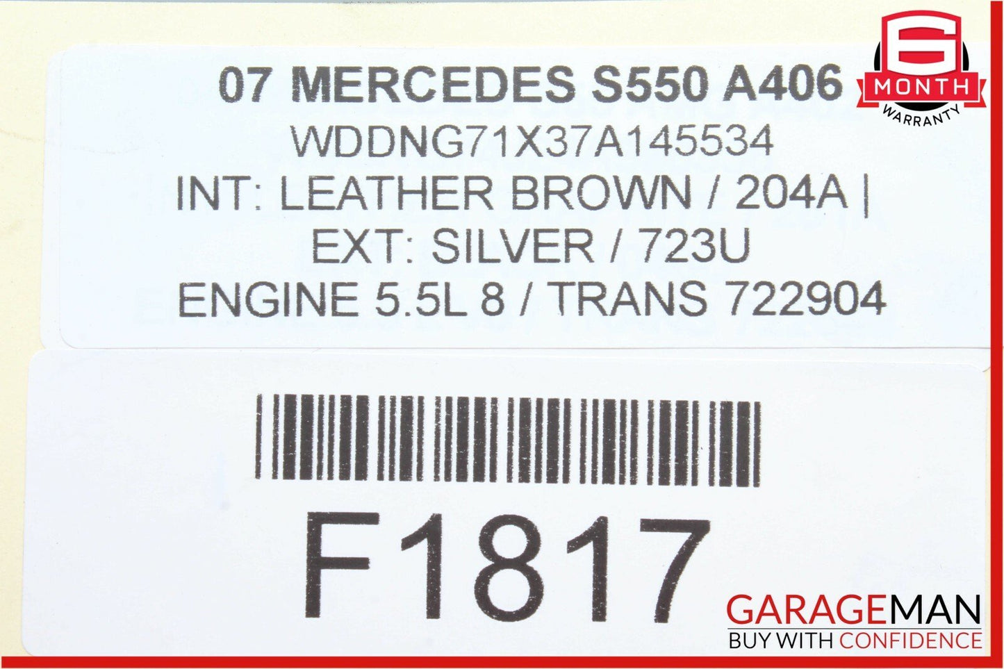 07-09 Mercedes W221 S550 S450 Door Control Module Rear Left Or Right Side OEM