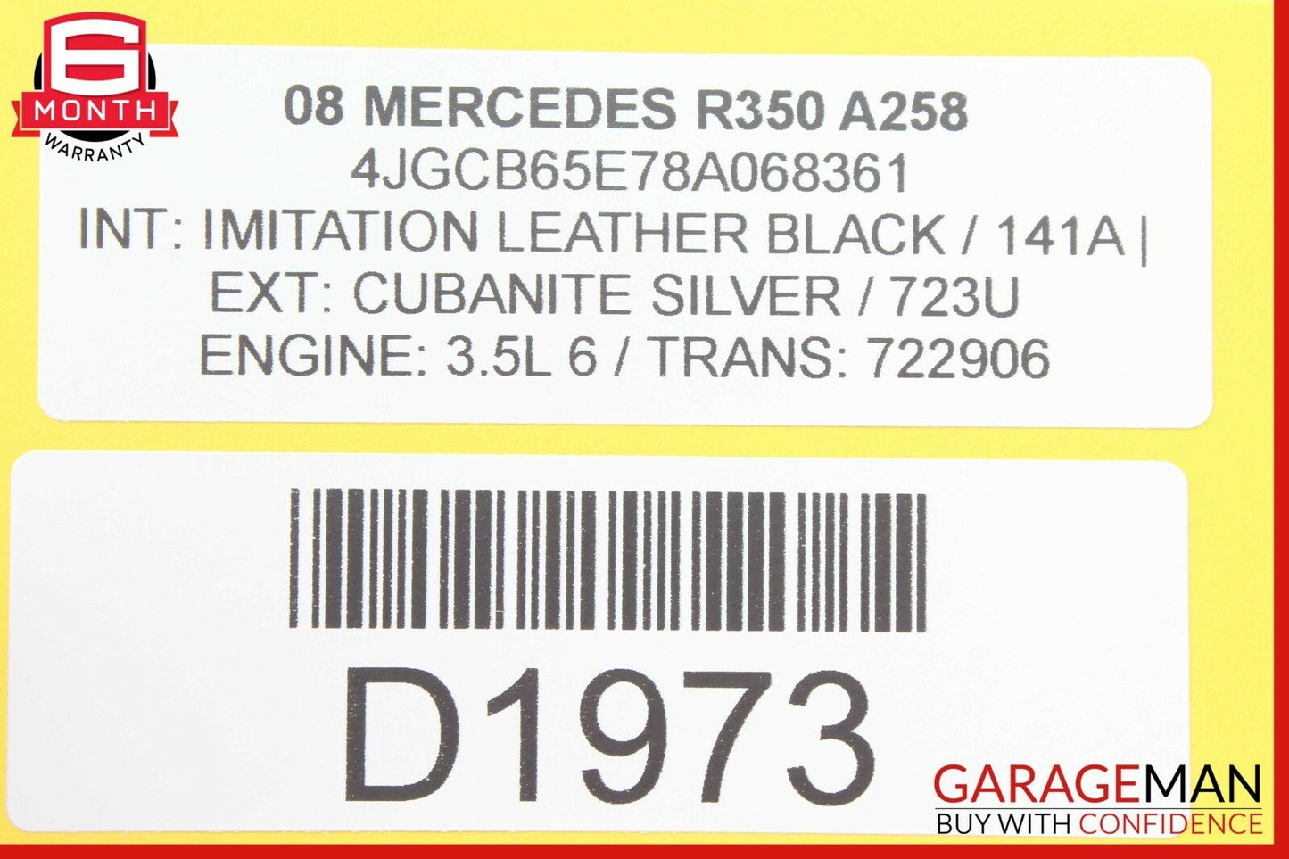 06-12 Mercedes W251 R350 ML350 GL450 Sunroof Sun Roof Harness Wire Wires OEM