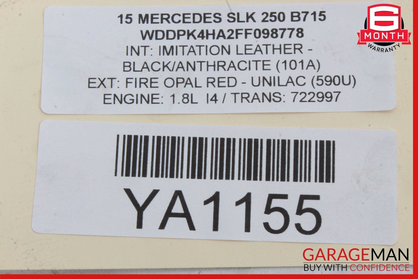 12-20 Mercedes R172 SLK250 SLK350 Front Top Roof Lock Latch Cylinder Set of 2 Pc