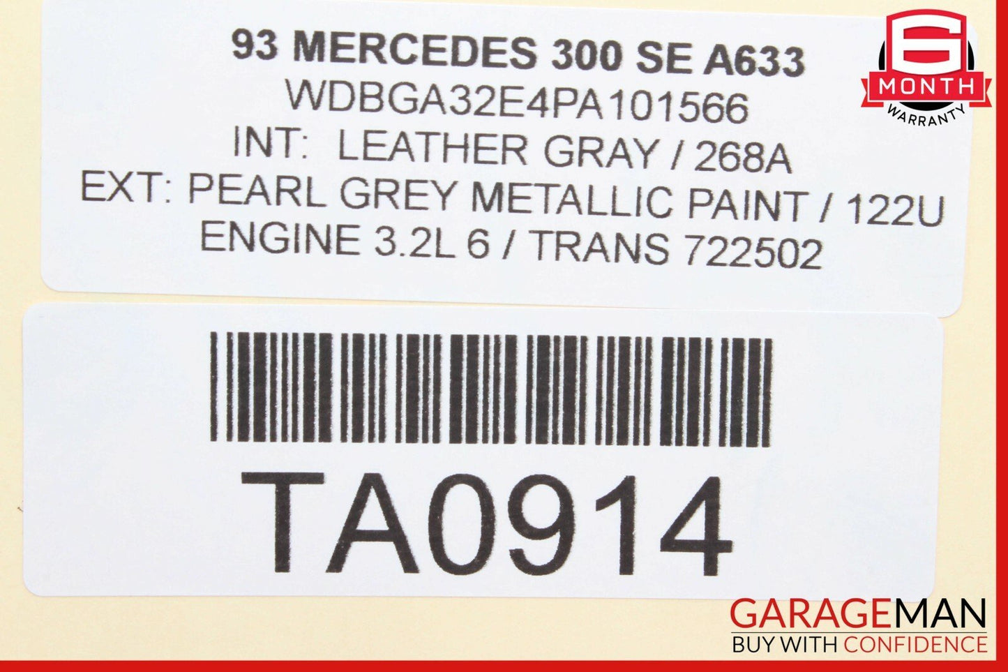 92-99 Mercedes SL500 S500 400SEL Carb Engine Control Module 0155450432 OEM