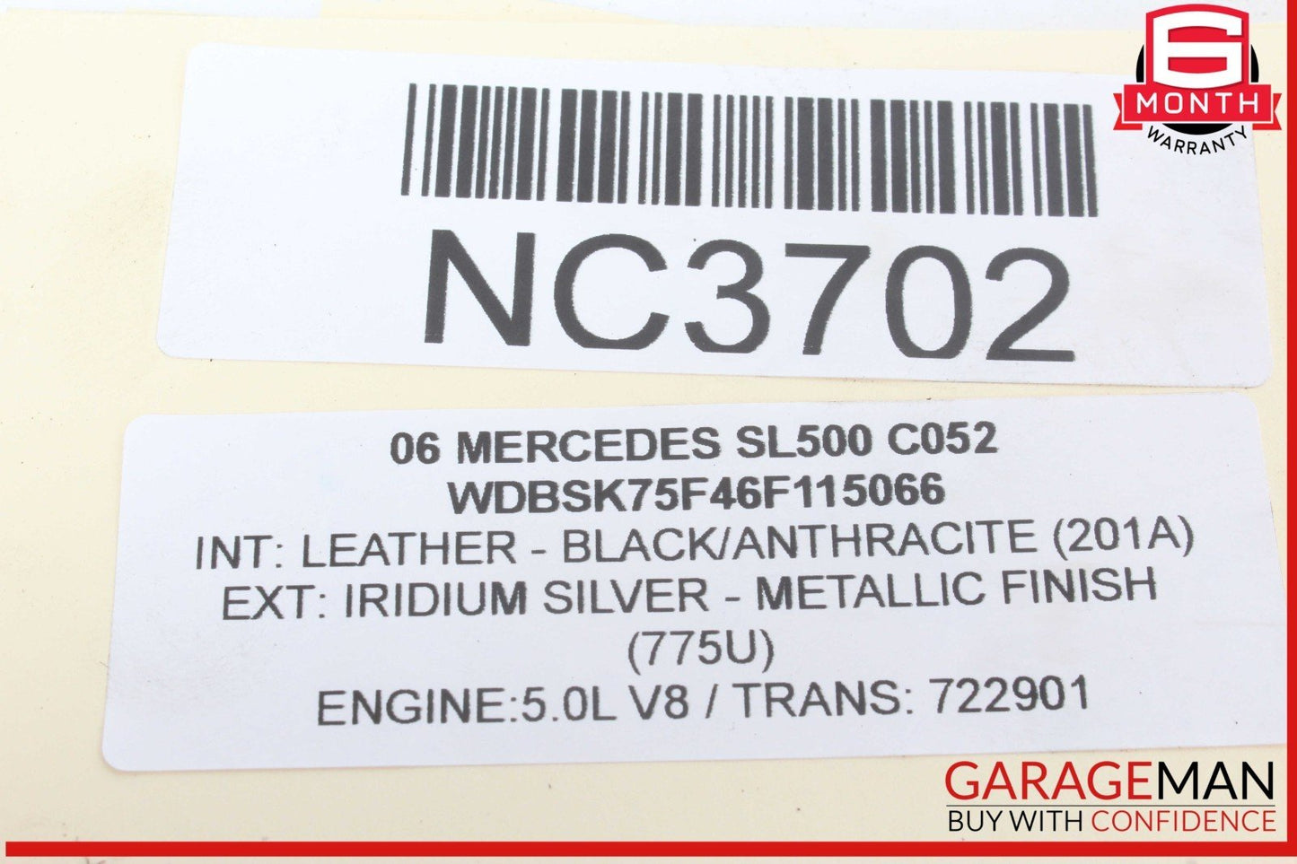 03-06 Mercedes R230 SL500 SL600 Front Right Passenger Side Fog Light Lamp OEM