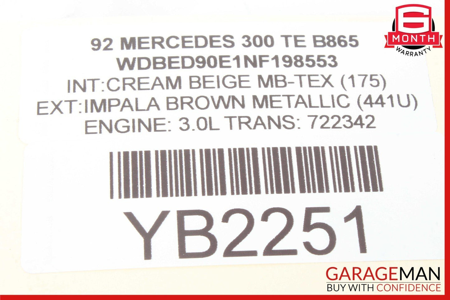 89-95 Mercedes W124 E320 300D Rear Right or Left Side Exterior Door Handle OEM