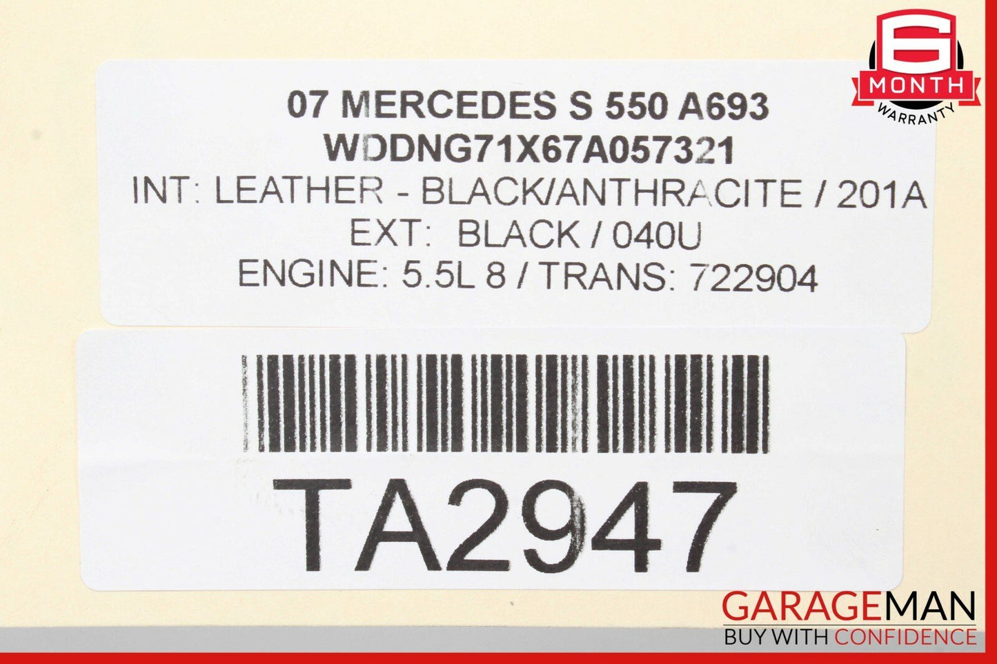 07-13 Mercedes W221 S550 4Matic Rear Right Side Drive Axle Shaft Driveshaft OEM