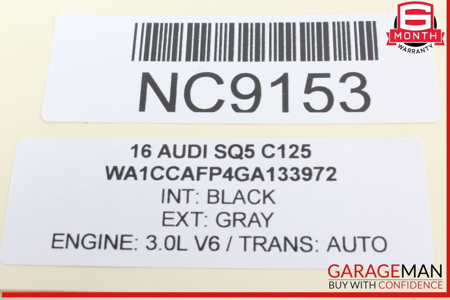 14-17 Audi SQ5 Front Right Passenger Side Sun Visor Sunvisor Black 8K0857552 OEM
