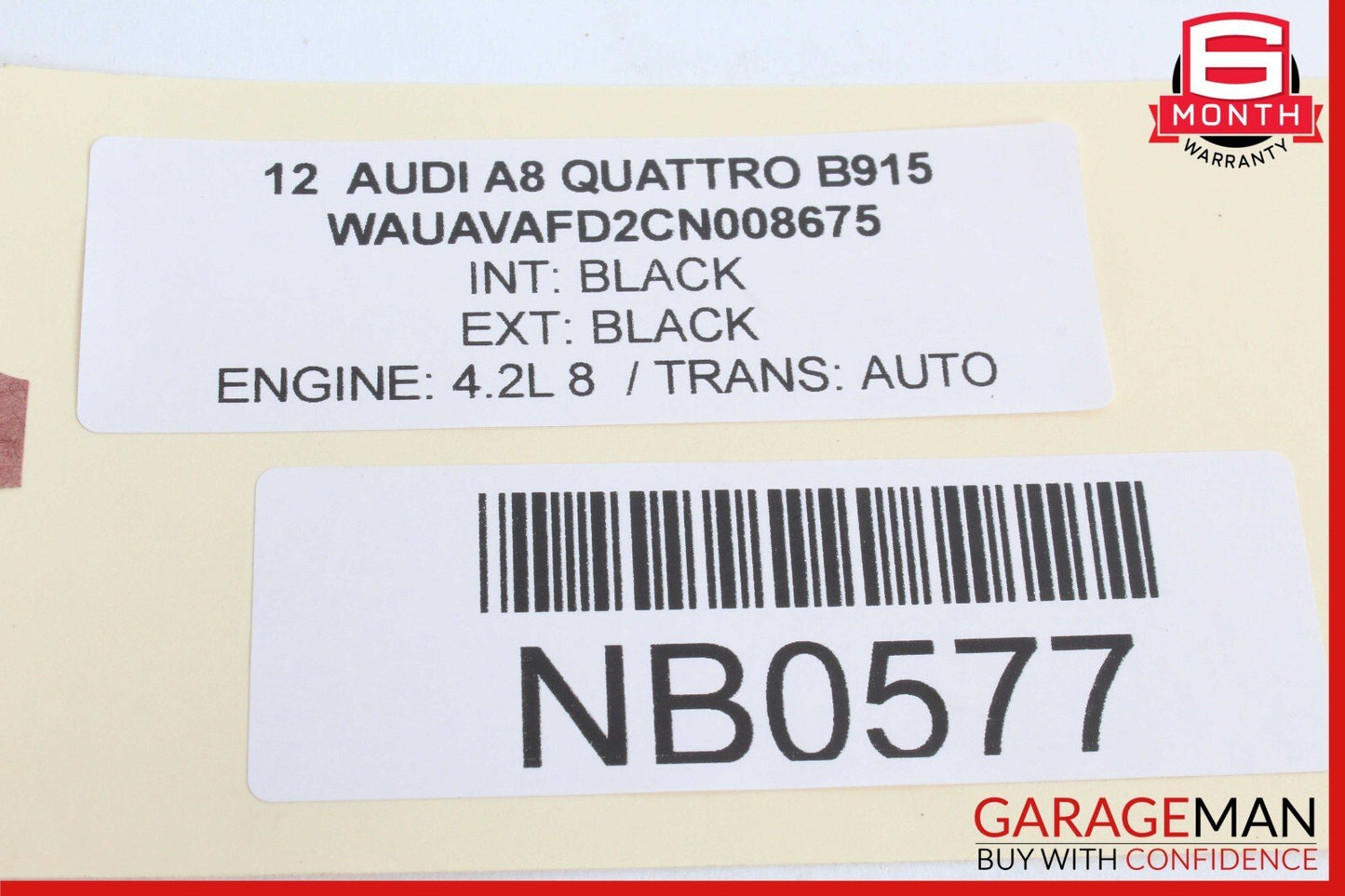 11-18 Audi A8 Rear Left Driver Side Exterior Door Handle Black 4H0837885 OEM