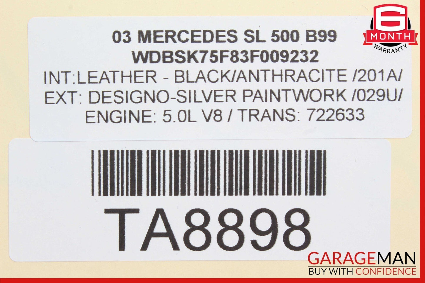 03-08 Mercedes R230 SL500 Front Right Side Seat Computer Control Module OEM