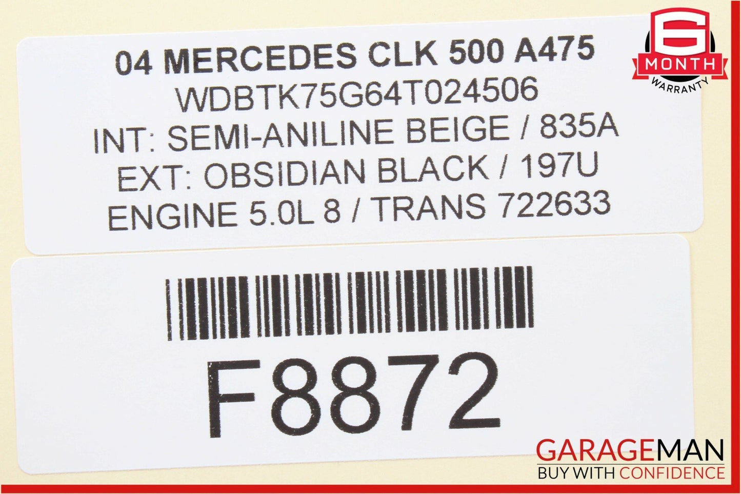 2003-2009 Mercedes-Benz CLK500 W209 Front Left or Right Side Head Rest Seat Headrest Original OEM