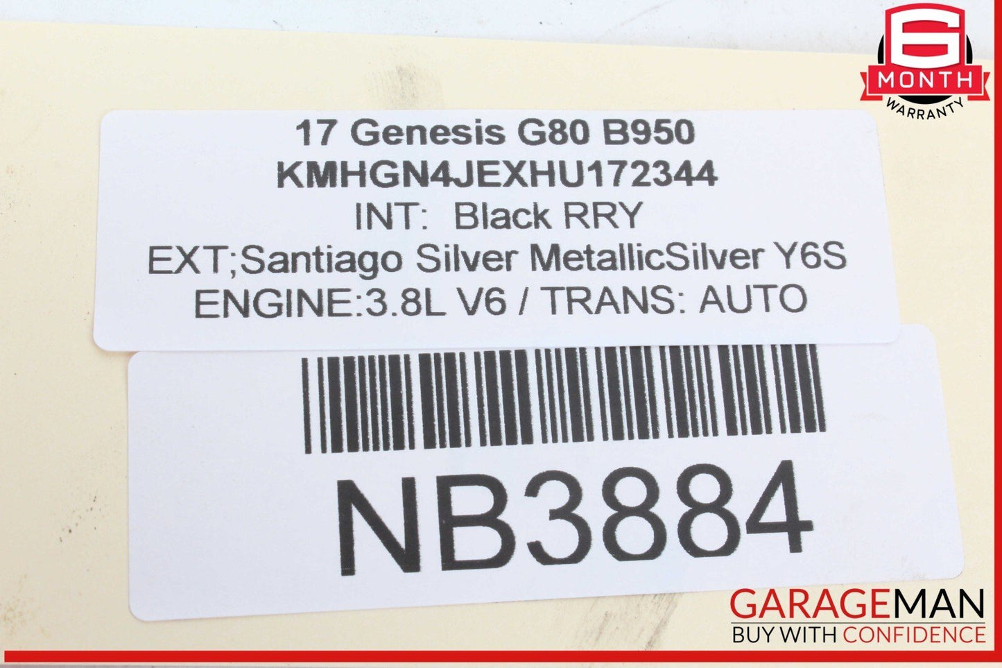 15-17 Hyundai Genesis G80 Engine Air Intake Inlet Cleaner Filter Box Assembly