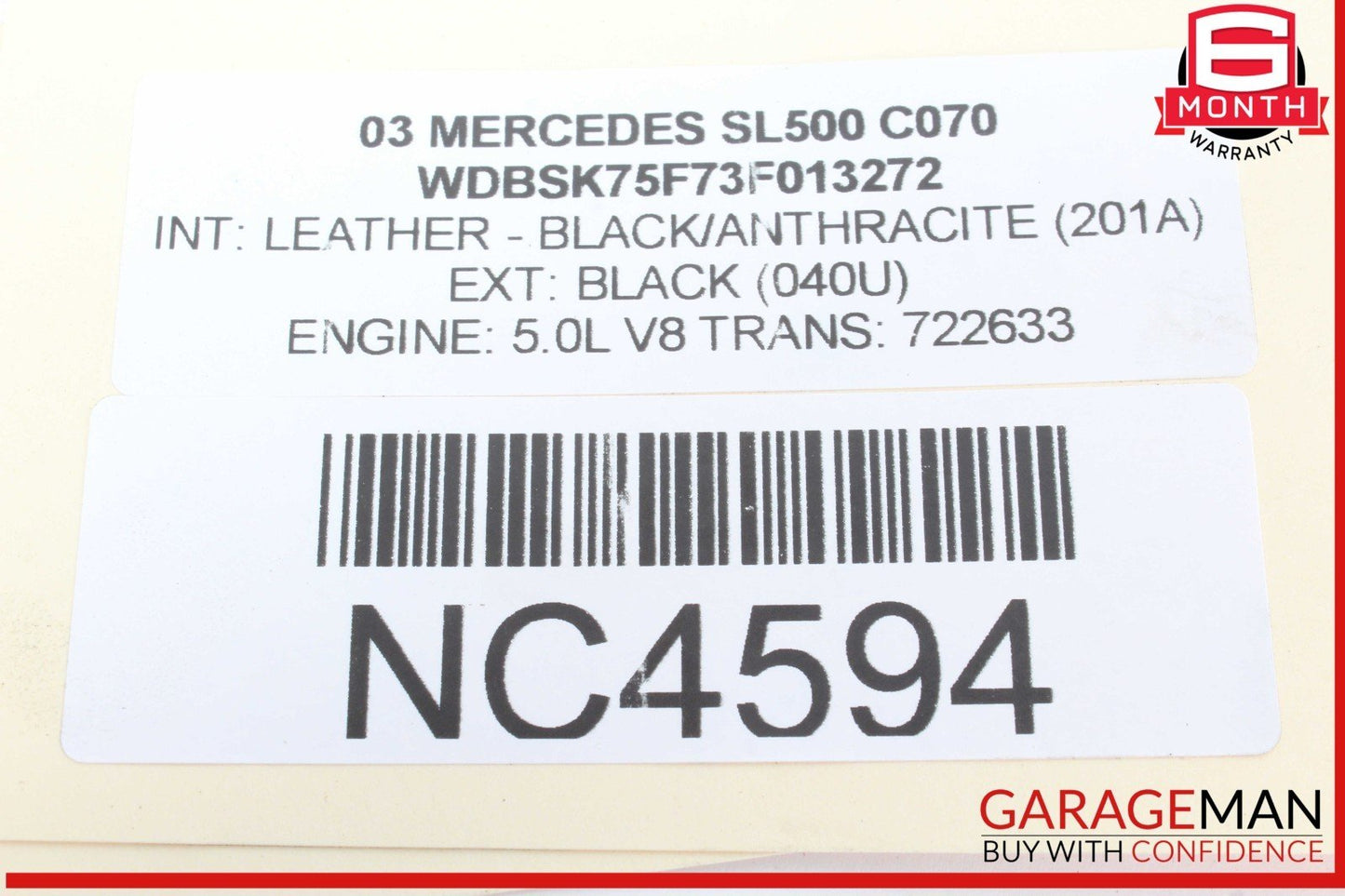 03-12 Mercedes R230 SL500 SL550 SL55 AMG Trunk Lid Lock Latch Handle OEM
