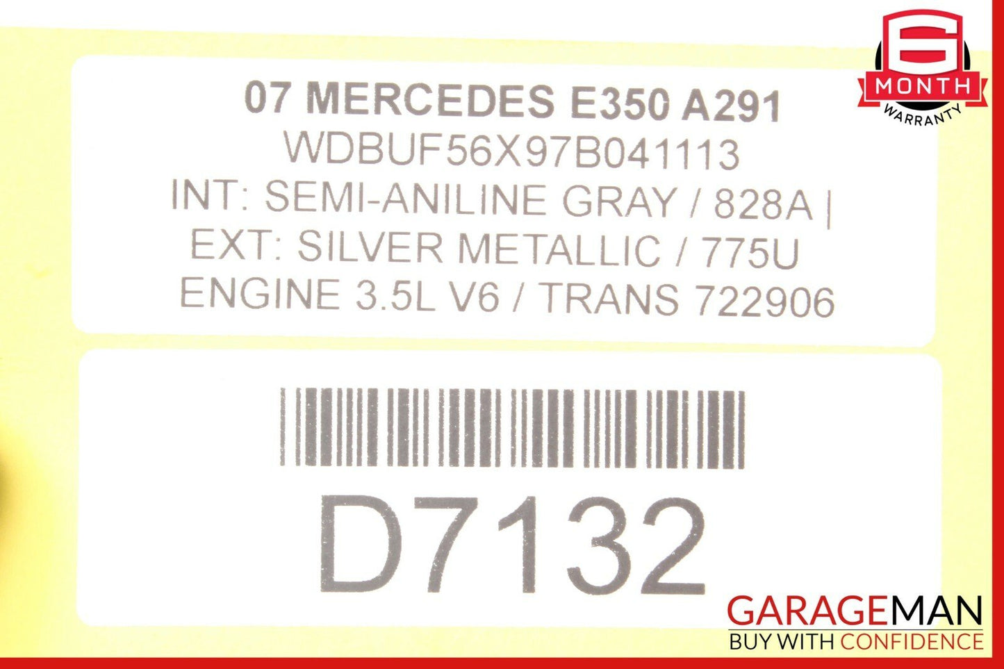 06-09 Mercedes W211 E350 R350 3.5L Engine Starter Motor OEM