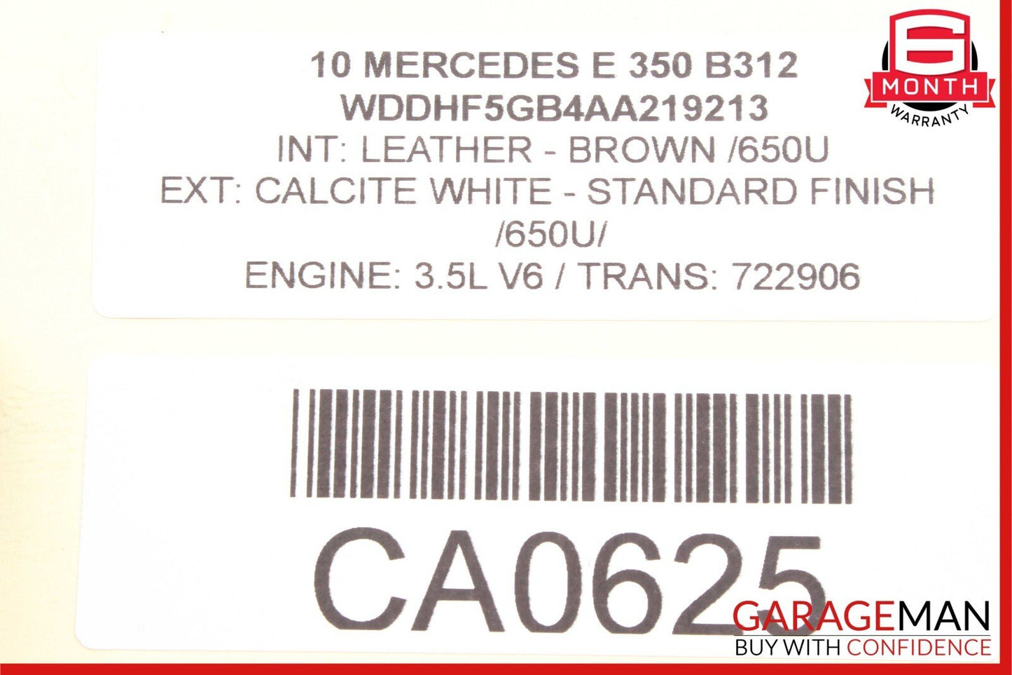 10-13 Mercedes W212 E350 E550 Front / Rear Right Exterior Door Handle White