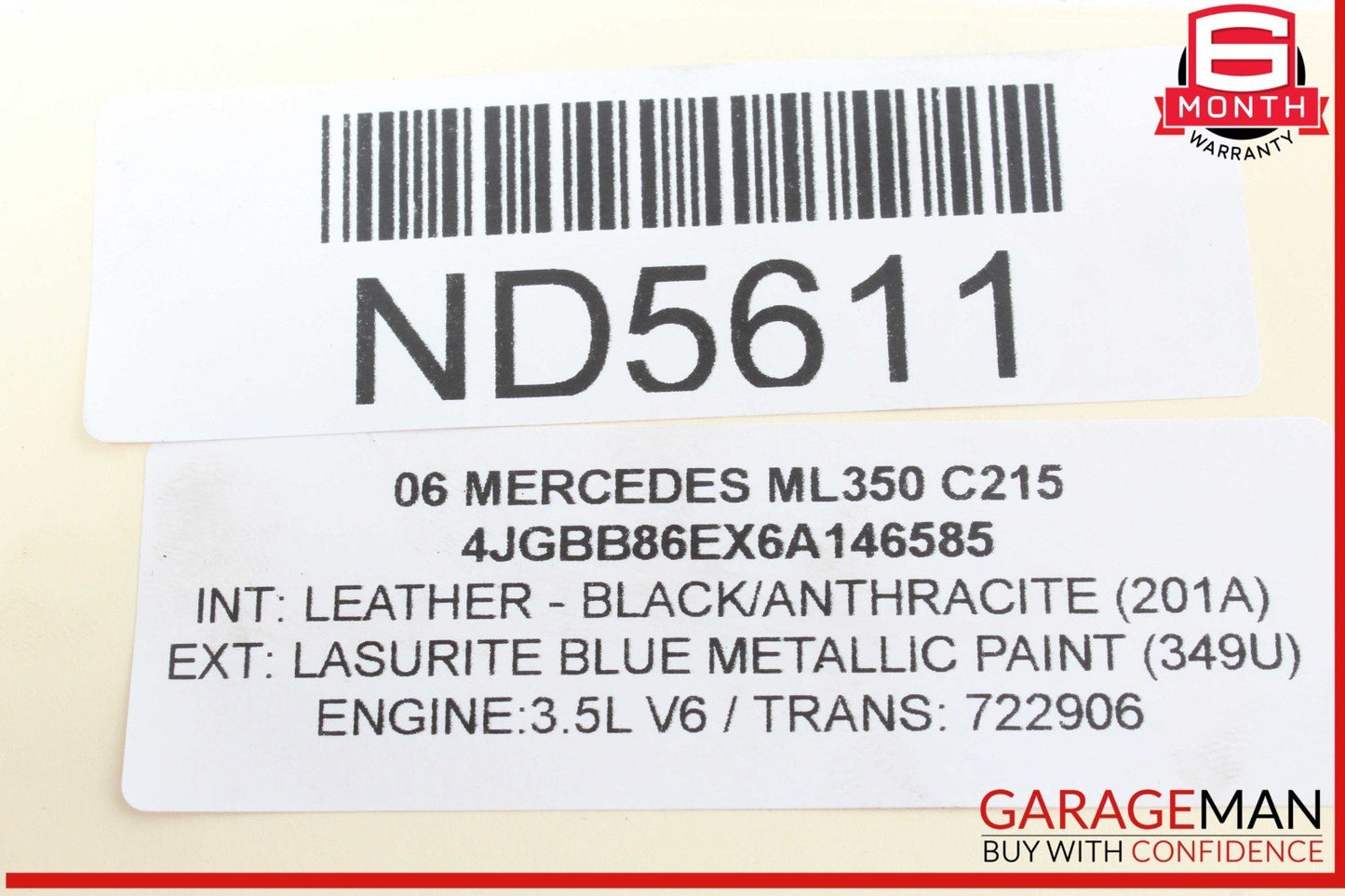 06-15 Mercedes W164 ML350 Engine Oil Separator Cover 2720160134 OEM