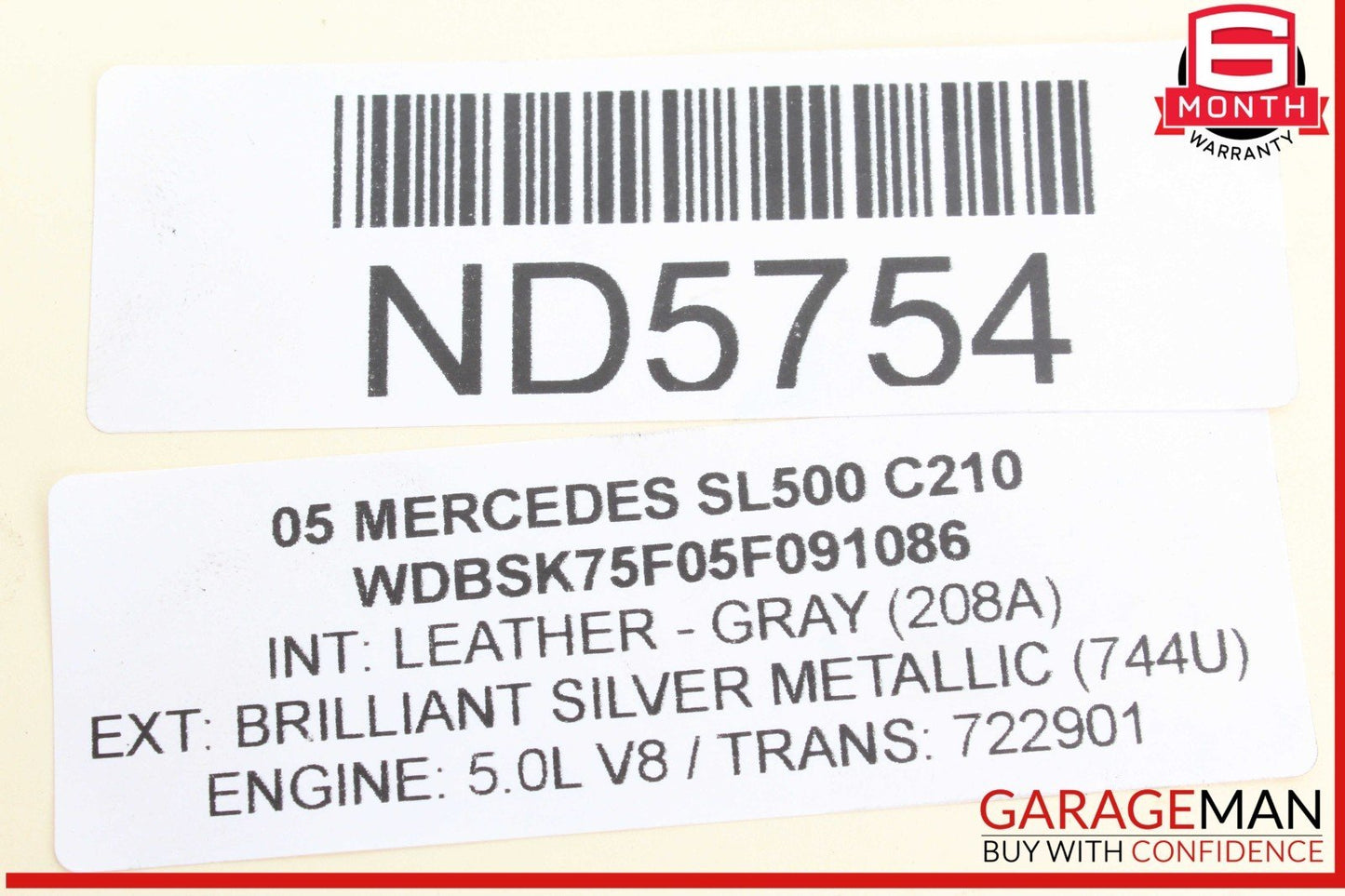 03-06 Mercedes R230 SL500 SL55 AC A/C Air Conditioning Compressor 0012300211 OEM