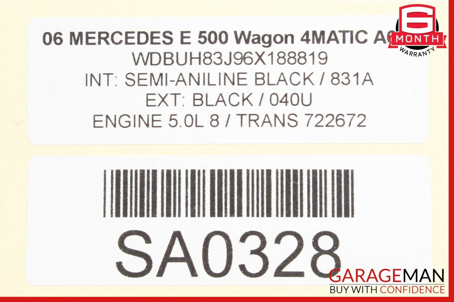 03-09 Mercedes W211 E350 E500 Front Left / Right Side Top Upper Seat Cushion OEM