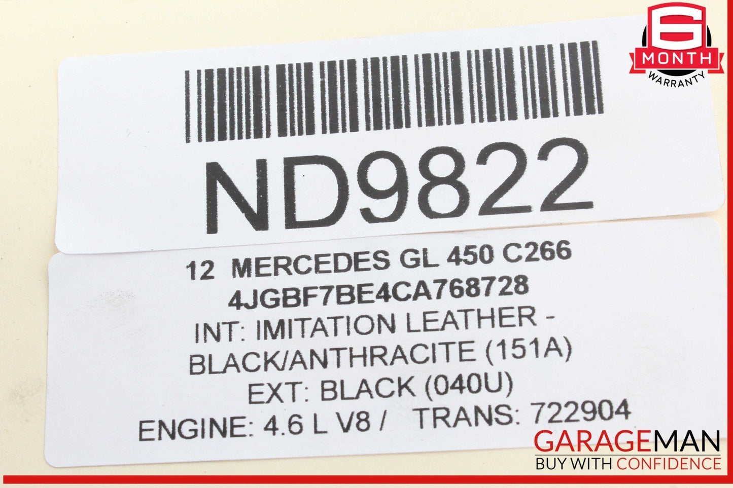 06-19 Mercedes X164 GL450 Rear Left and Right Side Air Suspension Bag Shock OEM