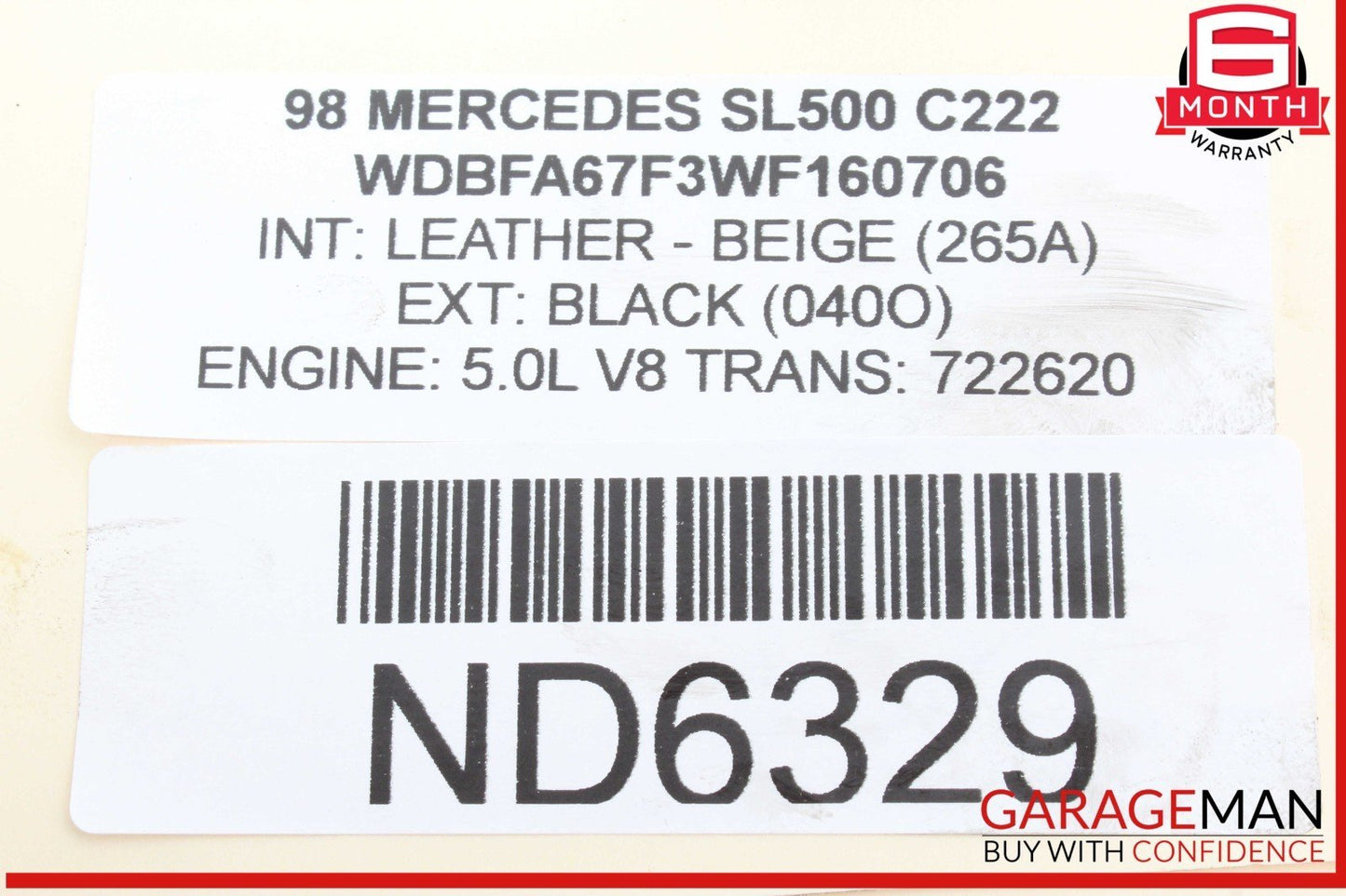 90-02 Mercedes R129 SL500 Rear Left & Right Shock Absorber Coil Spring Set of 2