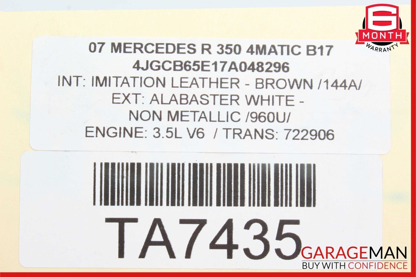 06-11 Mercedes W251 R350 R550 Airmatic Compressor Bracket