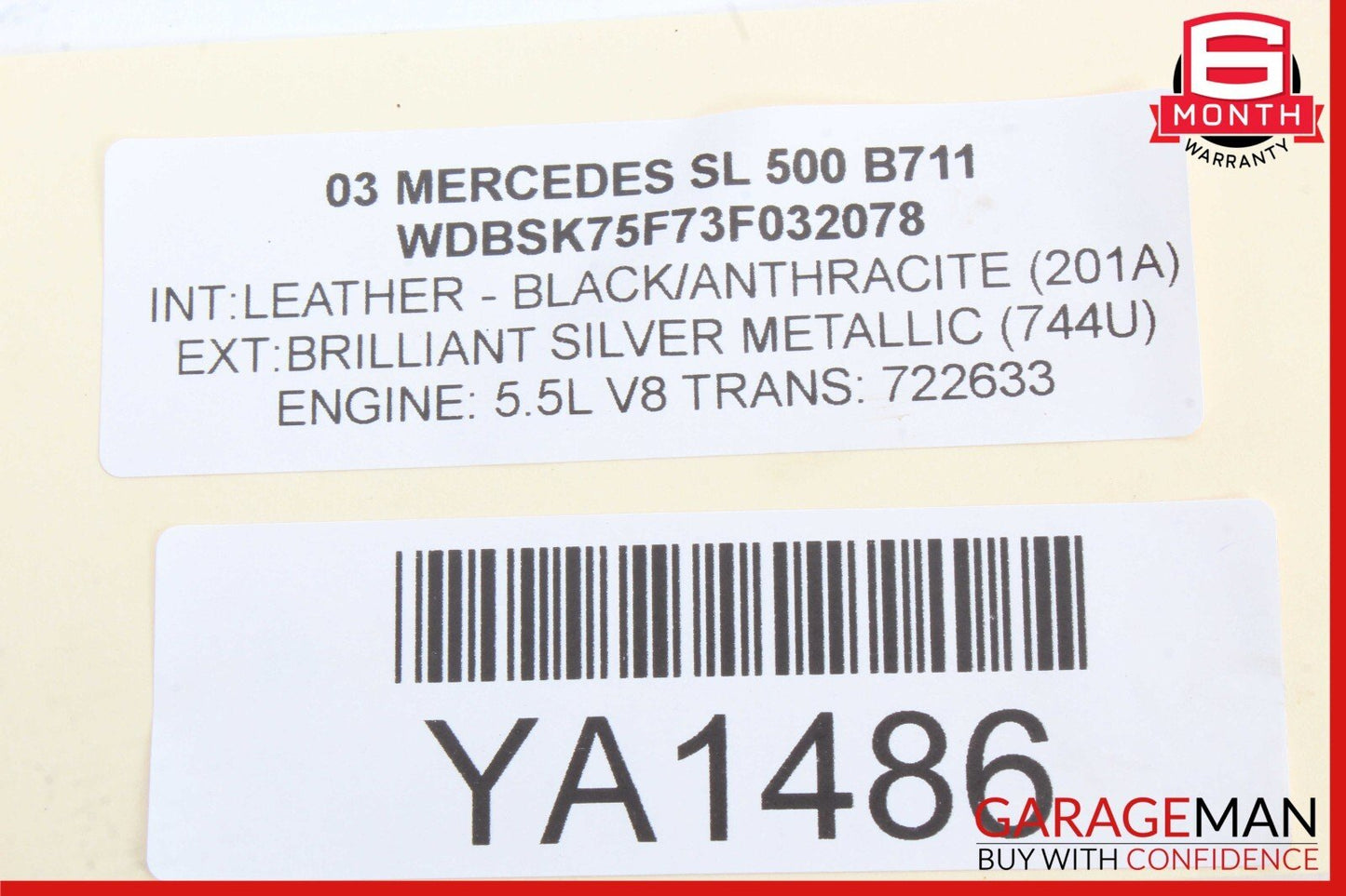 03-12 Mercedes R230 SL500 SL55 AMG Trunk Lid Lock Latch Handle w/o Key OEM
