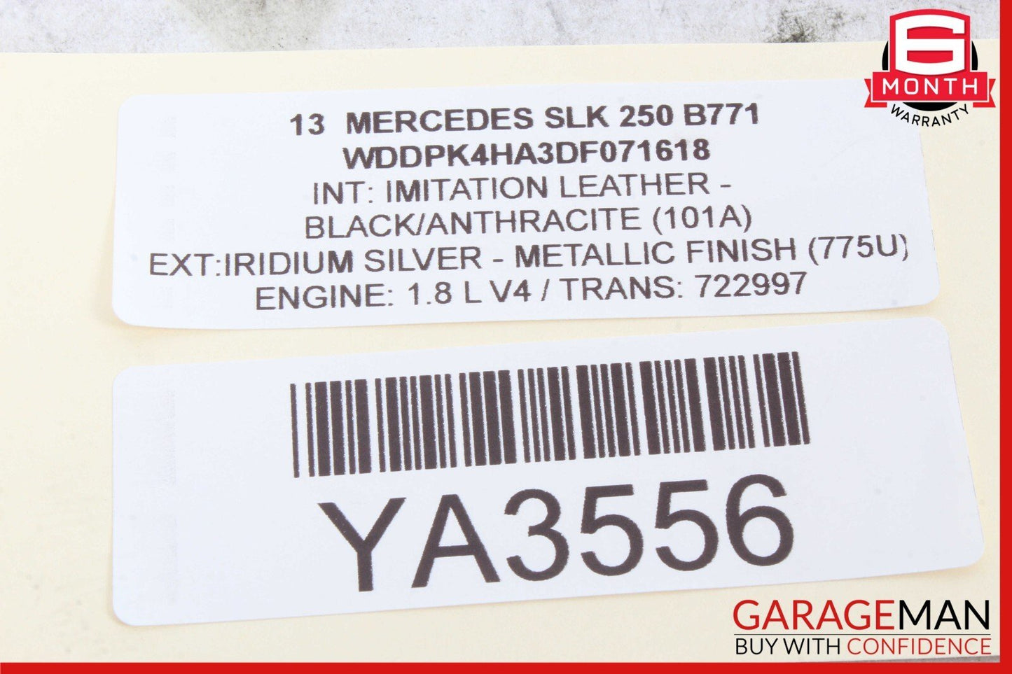 12-20 Mercedes R172 SLK350 SLK250 Front Left Side Sun Visor Sunvisor Shade Cover