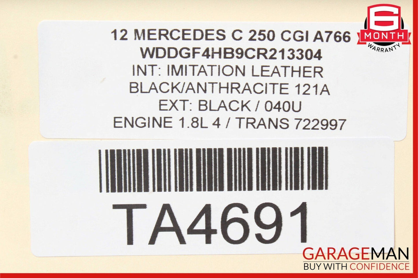 12-15 Mercedes C250 SLK250 7G Tronic Automatic Transmission 722997 OEM 140k