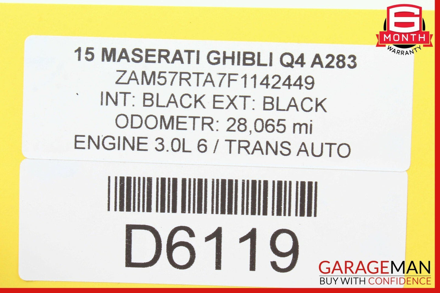 14-17 Maserati Ghibli Front Right Passenger Side Exterior Door Pillar Trim Panel