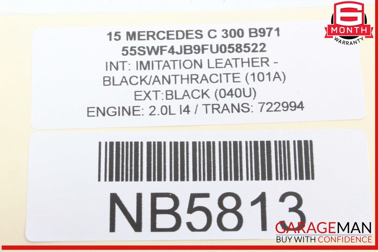 15-20 Mercedes W205 C300 C400 Rear Left Keyless Go Exterior Door Handle OEM