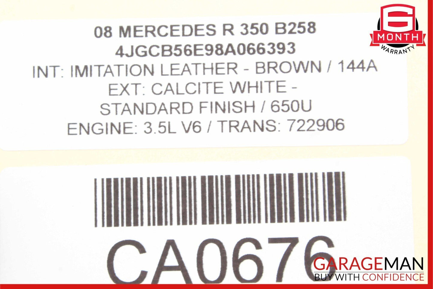06-13 Mercedes W251 R350 R320 GL320 Front Right Side Exterior Door Handle White