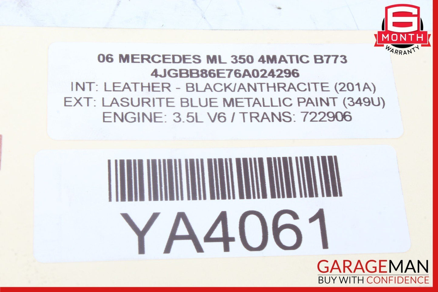 06-12 Mercedes W164 ML350 GL450 Rear Right or Left Side Half Axle Shaft OEM