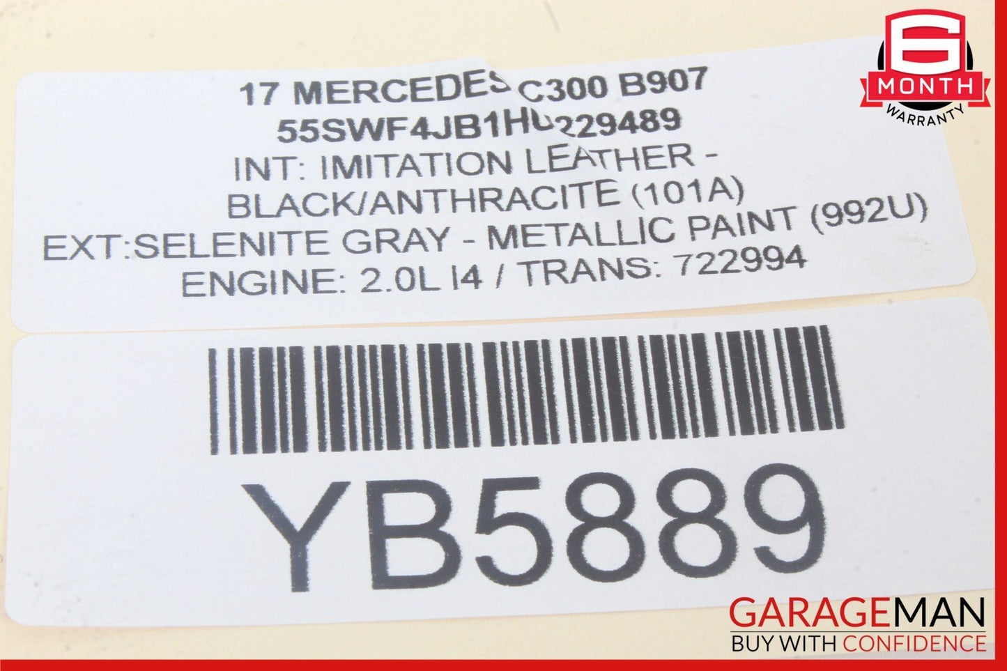 15-18 Mercedes W205 C300 Center Dashboard Hazard Control Switch w/ Clock Assy