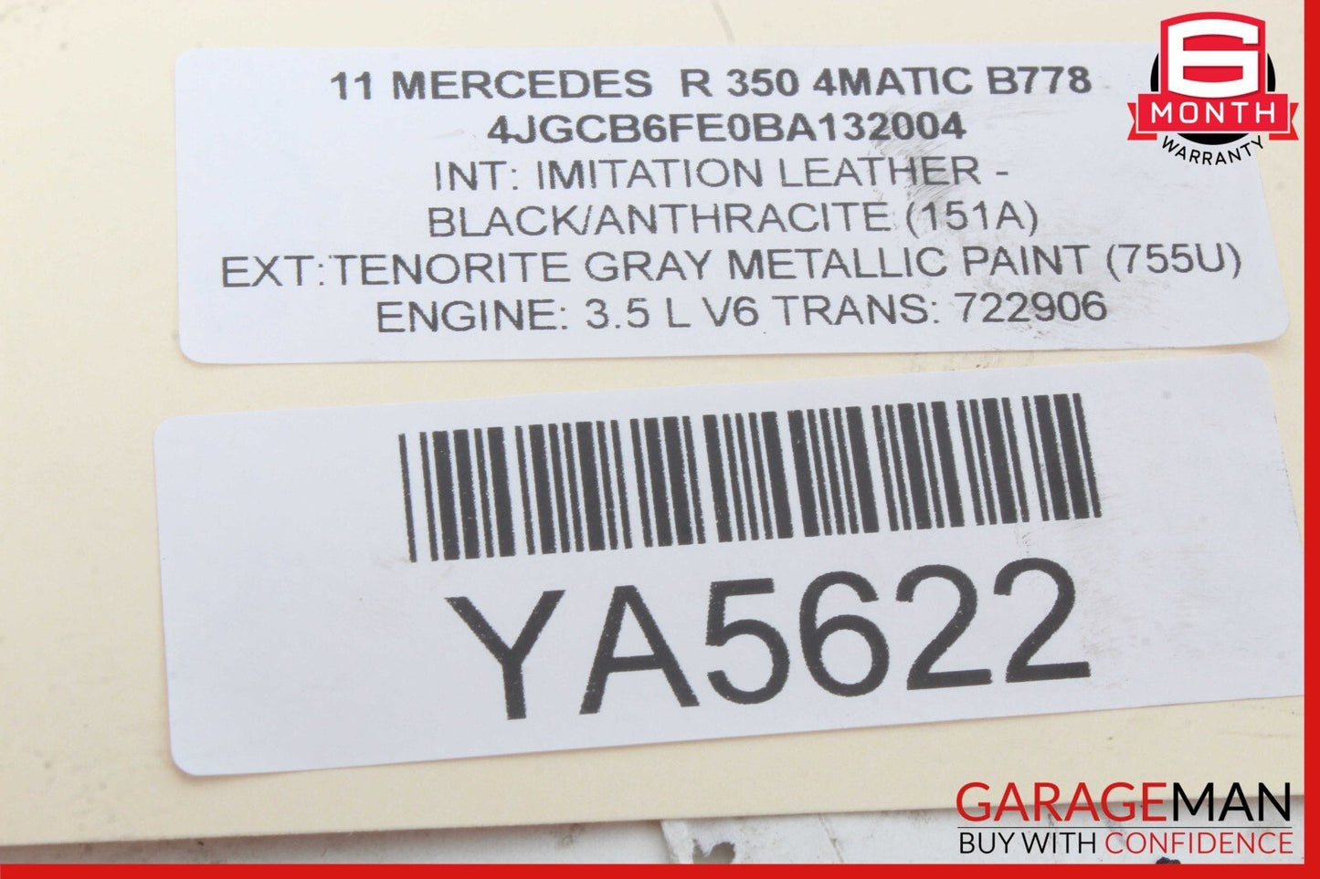 09-12 Mercedes W251 R350 Rear Left Driver Side Axle CV Half Shaft 2513501410 OEM