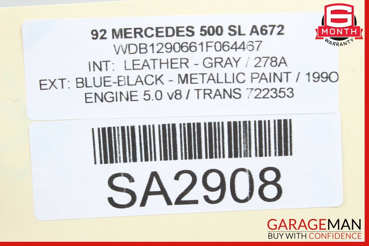 90-02 Mercedes R129 500SL 300SL Fuel Gas Cooler Cooling Tube 1404760017 OEM