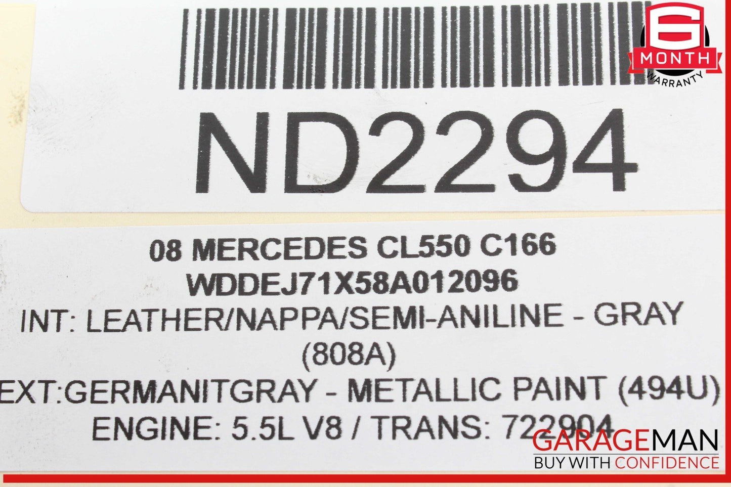 07-11 Mercedes W216 CL550 S550 A/C Air Conditioning Compressor 0022301211 OEM