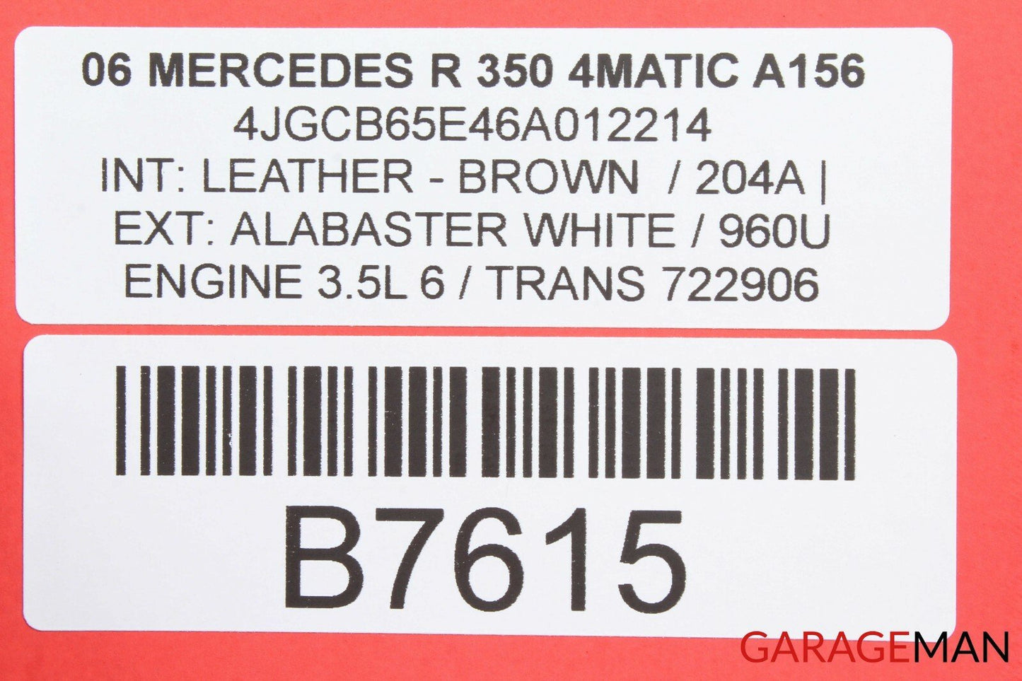 06-07 MERCEDES W251 R350 R500 INSTRUMENT CLUSTER SPEEDOMETER 260K OEM