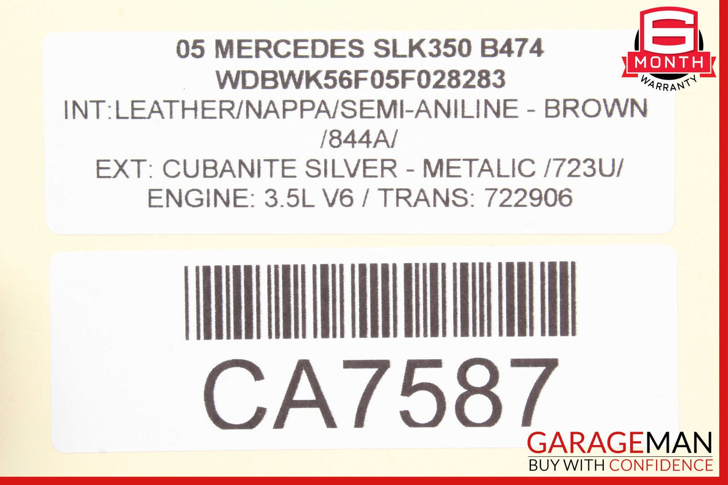 05-11 Mercedes R171 SLK350 Quarter Window Glass Rear Left Driver Side OEM