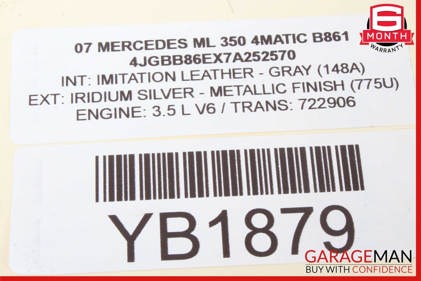 06-13 Mercedes W251 R350 GL450 ML350 Window Regulator Motor Front Left Side OEM