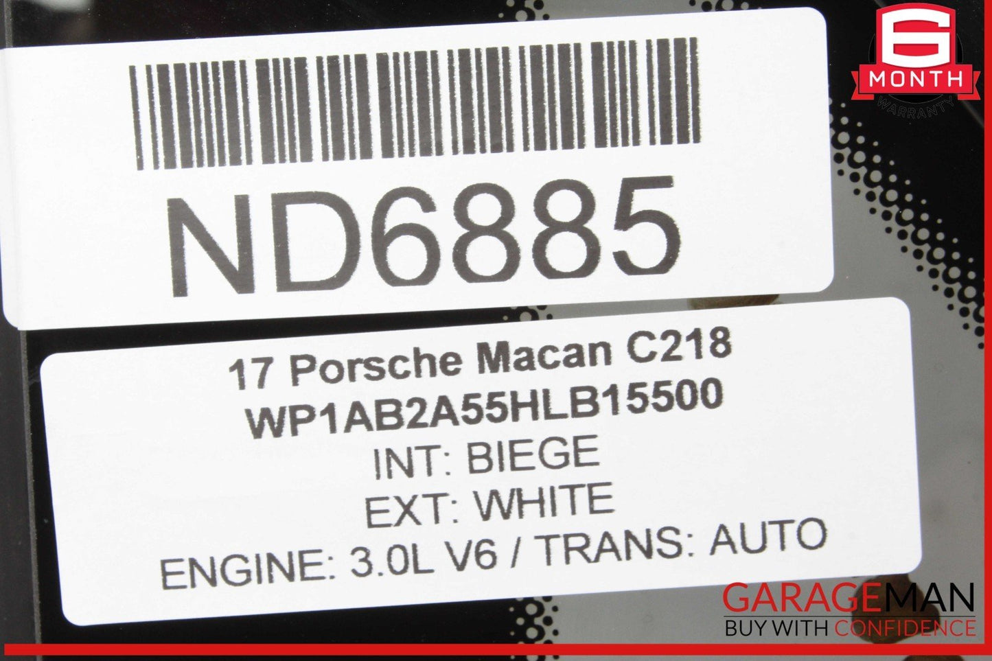 15-24 Porsche Macan 95B Rear Left Side Quarter Window Glass 95B845297XB OEM