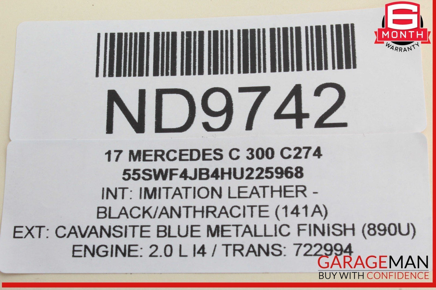 15-20 Mercedes W205 C300 Rear Left Driver Side Door Control Module Unit OEM