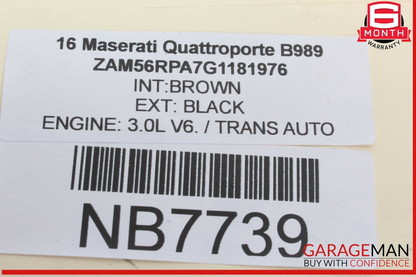 14-20 Maserati Quattroporte M156 Right Side Inner Tail Light Lamp OEM